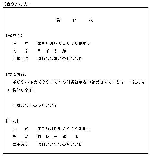 書き方の例の画像